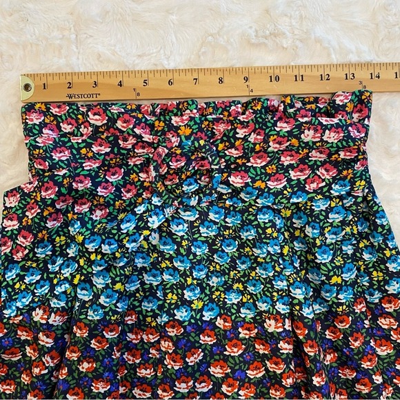 J.Crew Collection Women's Silk Midi Skirt Size XS Floral Ratti Midnight Belted - Picture 10 of 11